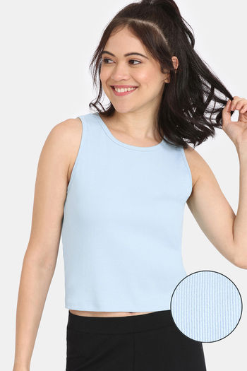Buy Rosaline Fun Basics Knit Cotton Loungewear Top - Starlight Blue
